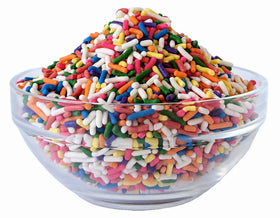 Medley Hills Farm rainbow sprinkles on brownies create a festive finish.