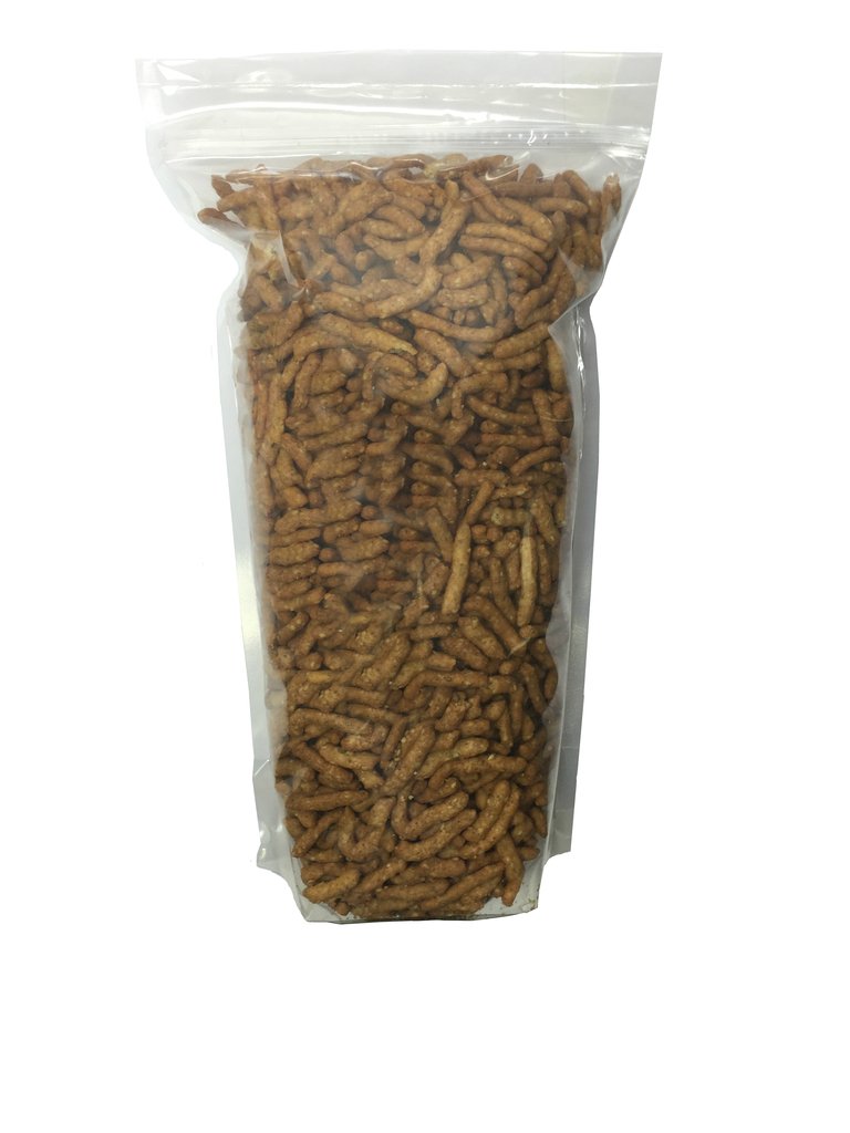 Medley Hills Farm sesame sticks narrow USA-made badge signals trusted domestic production.