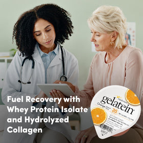 Medtrition Gelatein Orange label notes milk allergen information.