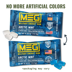 MEG Arctic Mint gum pack back with flavor notes