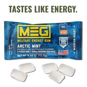 MEG Arctic Mint gum pack front shows 24-count box