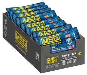 MEG Arctic Mint gum piece for quick caffeine lift