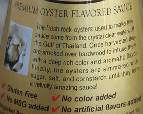Megachef Premium Oyster Sauce bottle on a pantry shelf for easy access