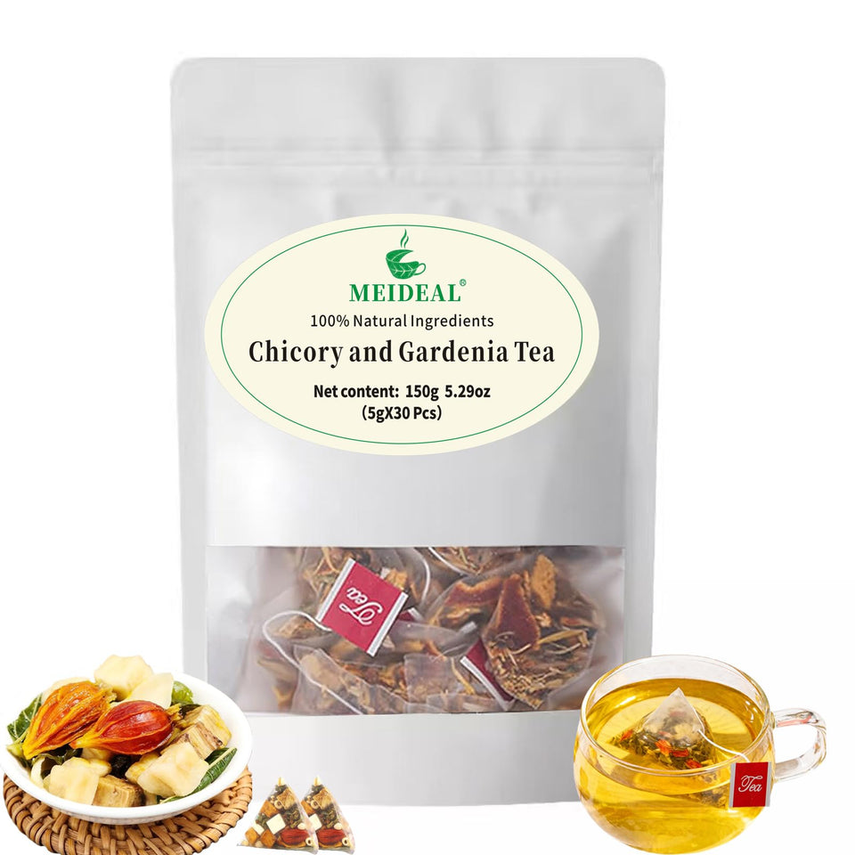Meideal chicory and gardenia tea bags with natural ingredients for everyday wellness.