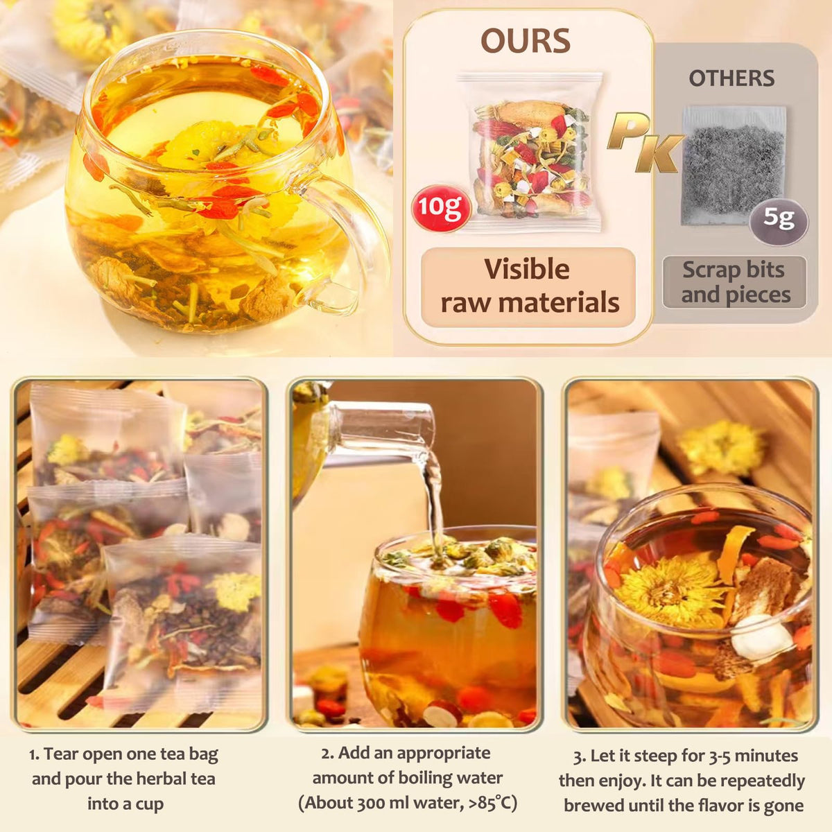 Meideal gift set of dandelion wolfberry tea for thoughtful gifting