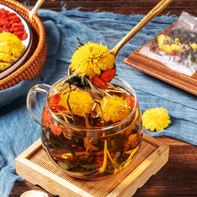 Meideal Dandelion Wolfberry Tea organic label highlights natural ingredients