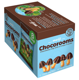 Meiji Chocorooms milk chocolate layer close-up highlighting creamy texture