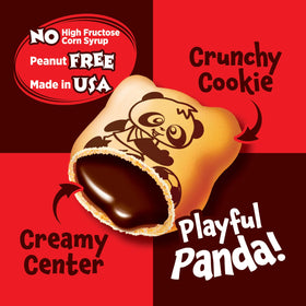Eight boxes contain 96 pouches of Meiji Hello Panda cookies for sharing.