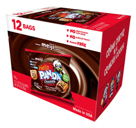 Crunchy outer shell with creamy chocolate center in bite-size panda treats.