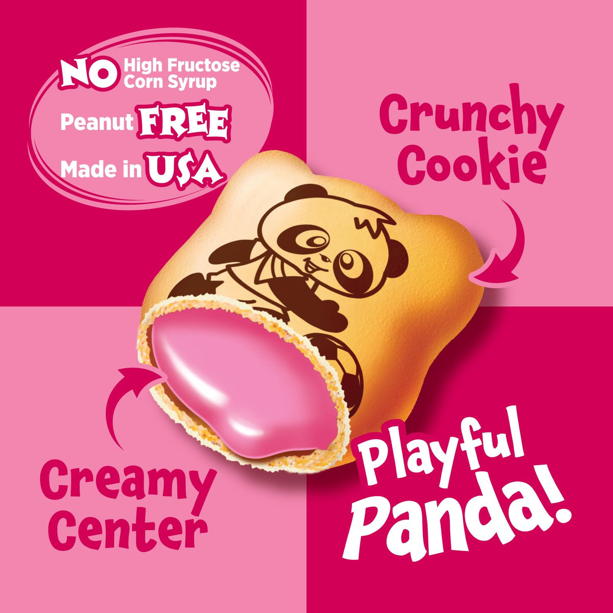 Meiji Hello Panda cookies eight bags per box, easy sharing at parties or after school.