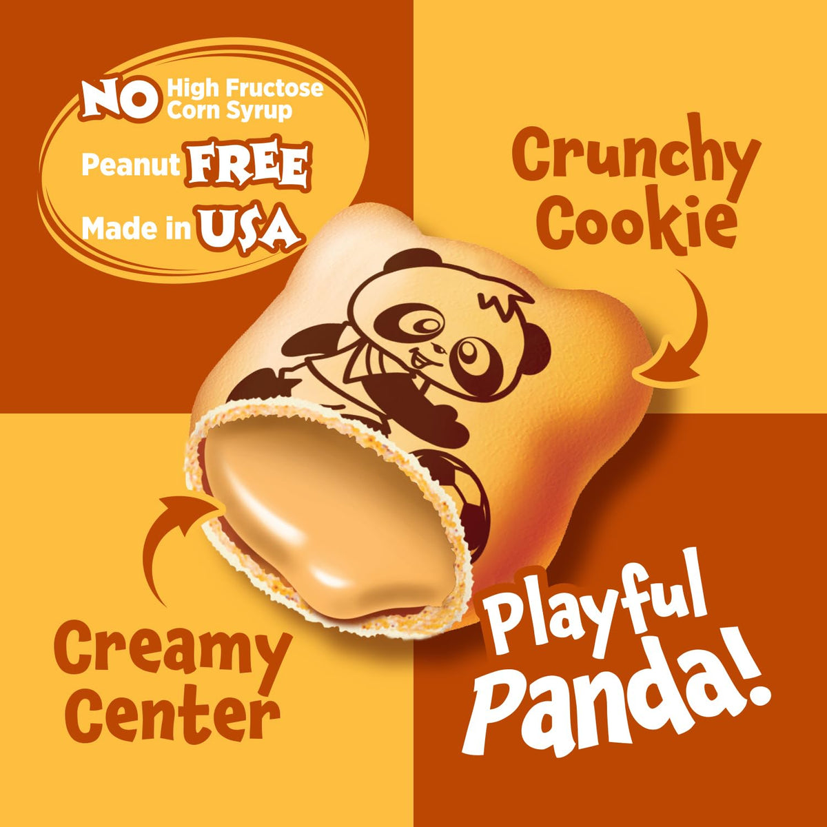Meiji Hello Panda cookies proudly made in the USA for quality and freshness.