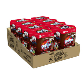 Meiji Hello Panda cookies packaging for convenient on-the-go snacking.