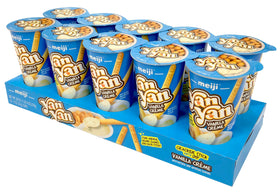 Meiji Yan Yan dipping sticks with vanilla crème cups for quick family snacking