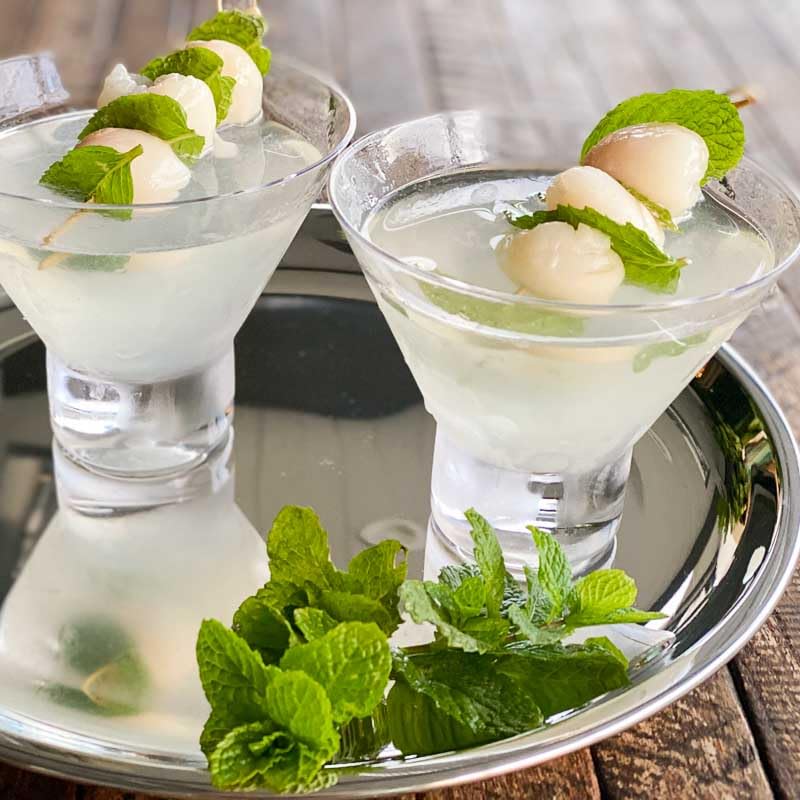 Mekoman lychee shrimp salad pairs greens with sweet lychee notes