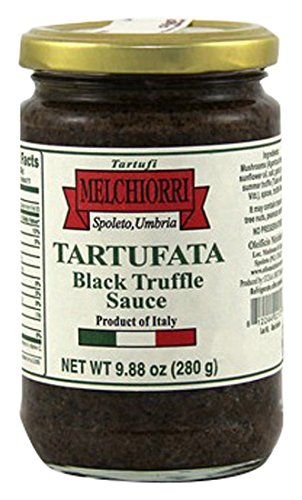 Melchiorri Tartufata black truffle sauce jar elevates pasta with earthy aroma