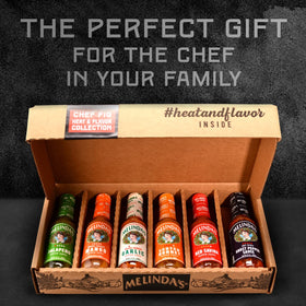Garlic Habanero sauce bottle brings garlicky warmth to meals by Melinda's Chef Fig.