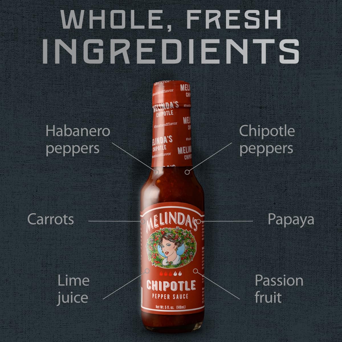Dessert pairing with Melinda's Chipotle for bold contrast.