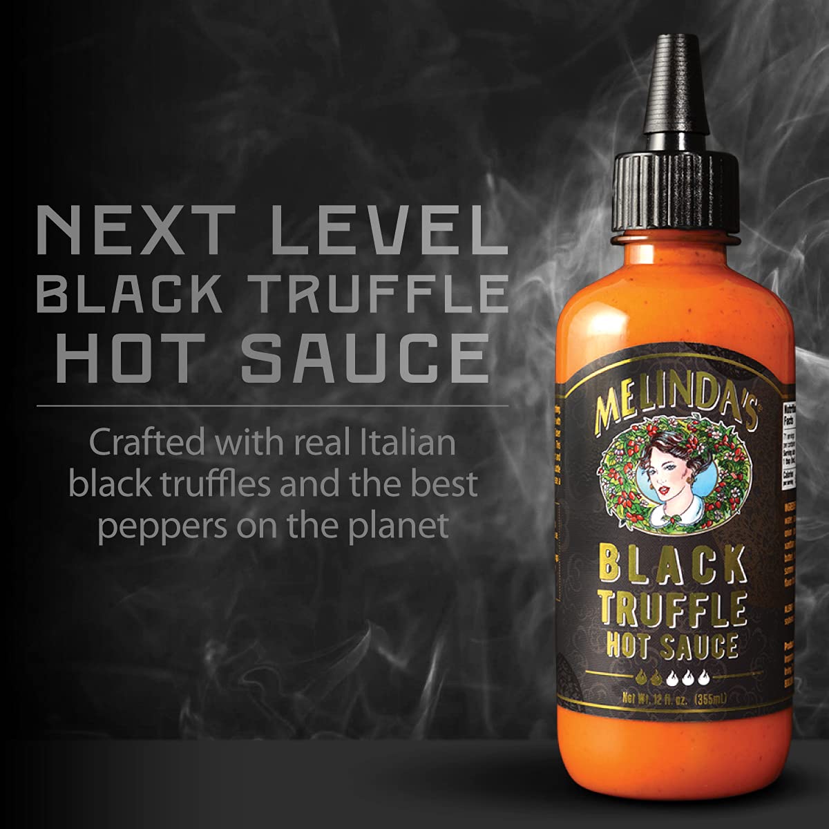 Melinda's Ghost Pepper Black Truffle fries ready for dipping with bold flavor.