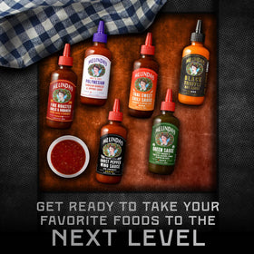 Melinda's Ghost Pepper Wing Sauce bottle for bold game-day flavor