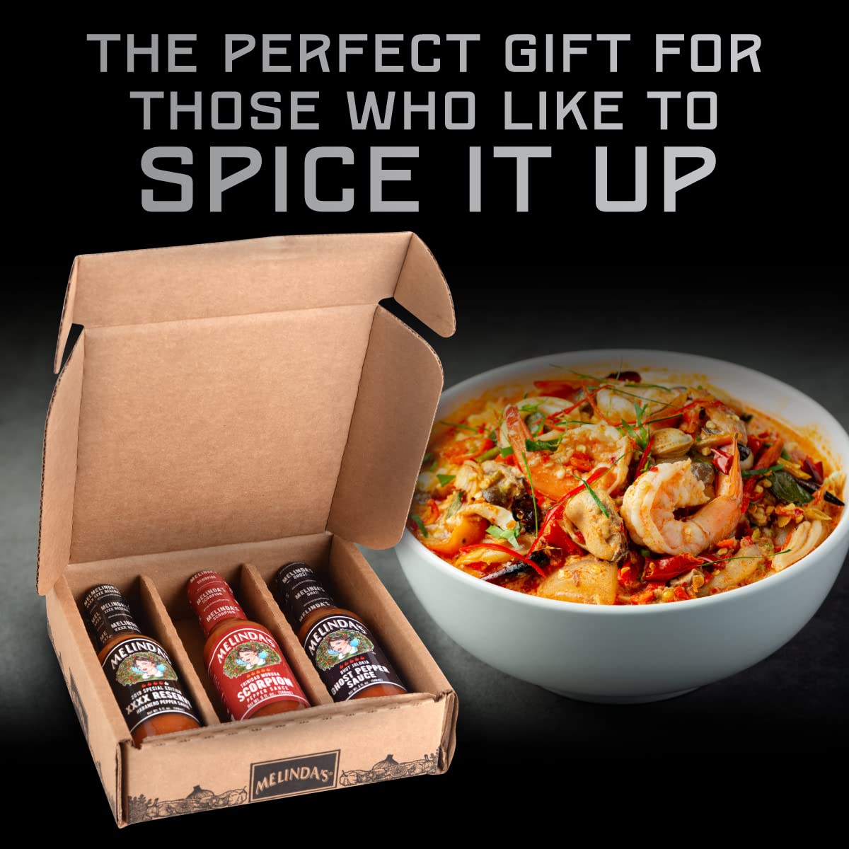 Melinda's gift packaging with ribbon conveys premium presentation for gifting.