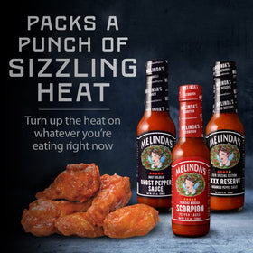 Melinda's Habanero XXXXtra Reserve bottle adds depth with aged peppers.