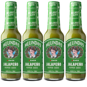 Melinda’s Jalapeño Hot Sauce bottle with mild heat adds bright flavor to tacos and eggs.