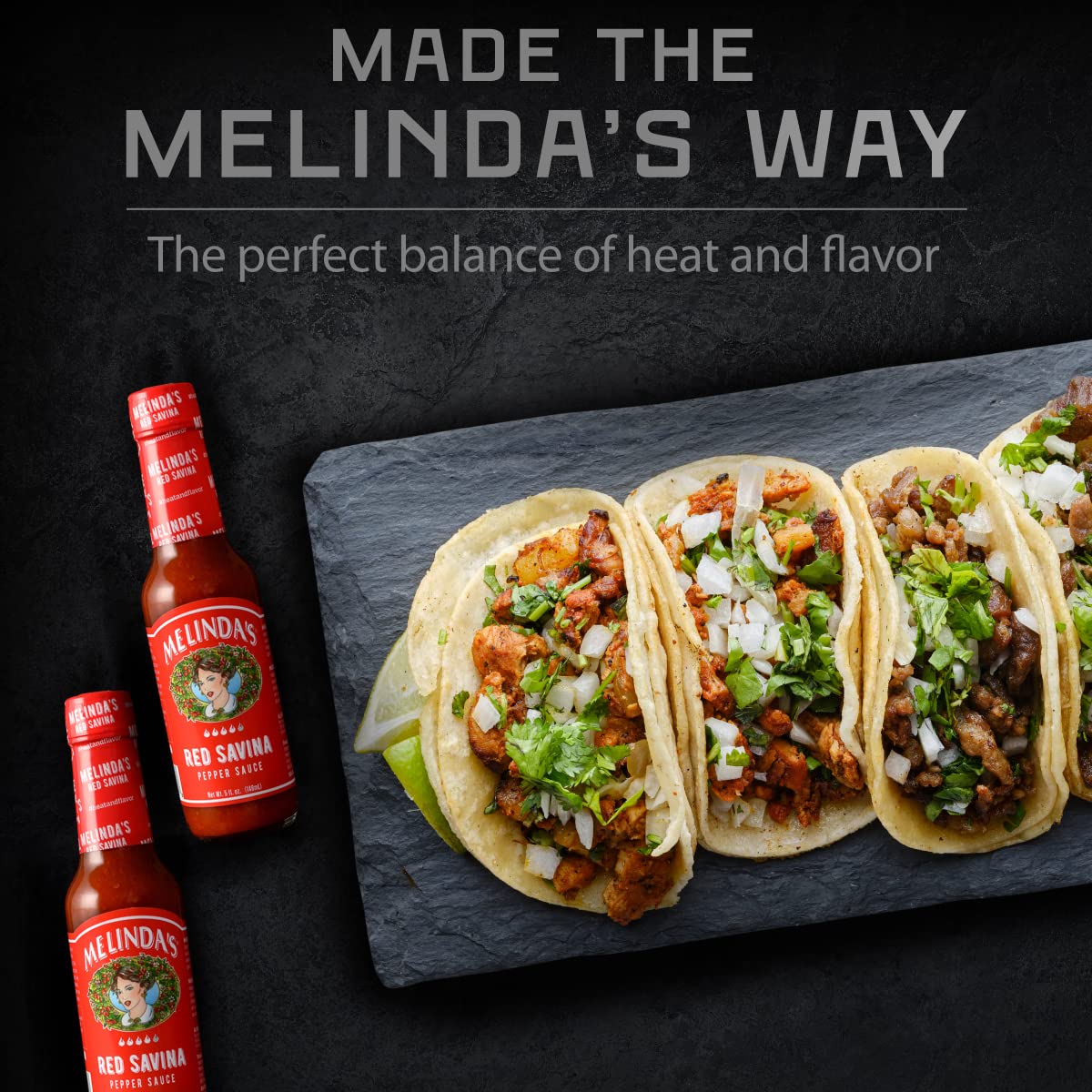 Pizza finished with Melinda’s Red Savina for balanced heat and flavor.