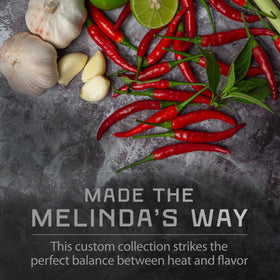 Melinda's Roasted Garlic & Habanero bottle delivers smoky heat for pizzas