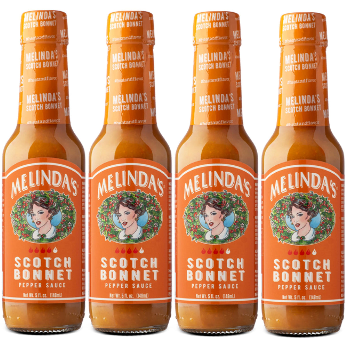 Melinda’s Scotch Bonnet hot sauce bottle ready to elevate grilled dishes.