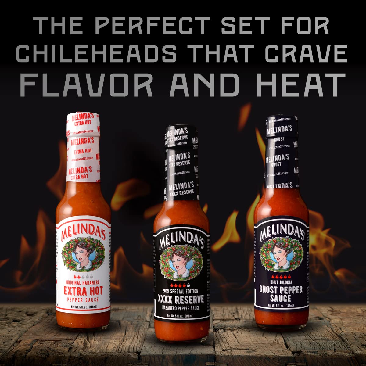 Melinda’s XXXXtra Reserve habanero sauce bottle with aged peppers