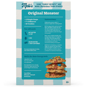 Ready-to-bake cookies from Meli's Monster Cookie Mix with M&M's.