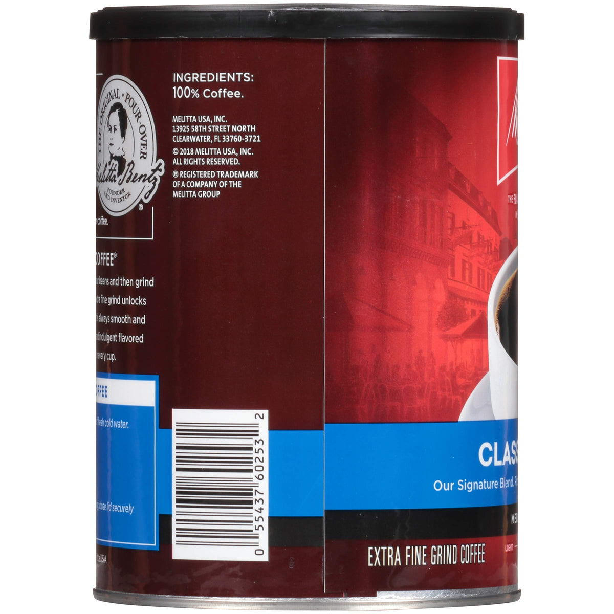Melitta Classic Blend ground extra-fine coffee for quick, smooth extraction