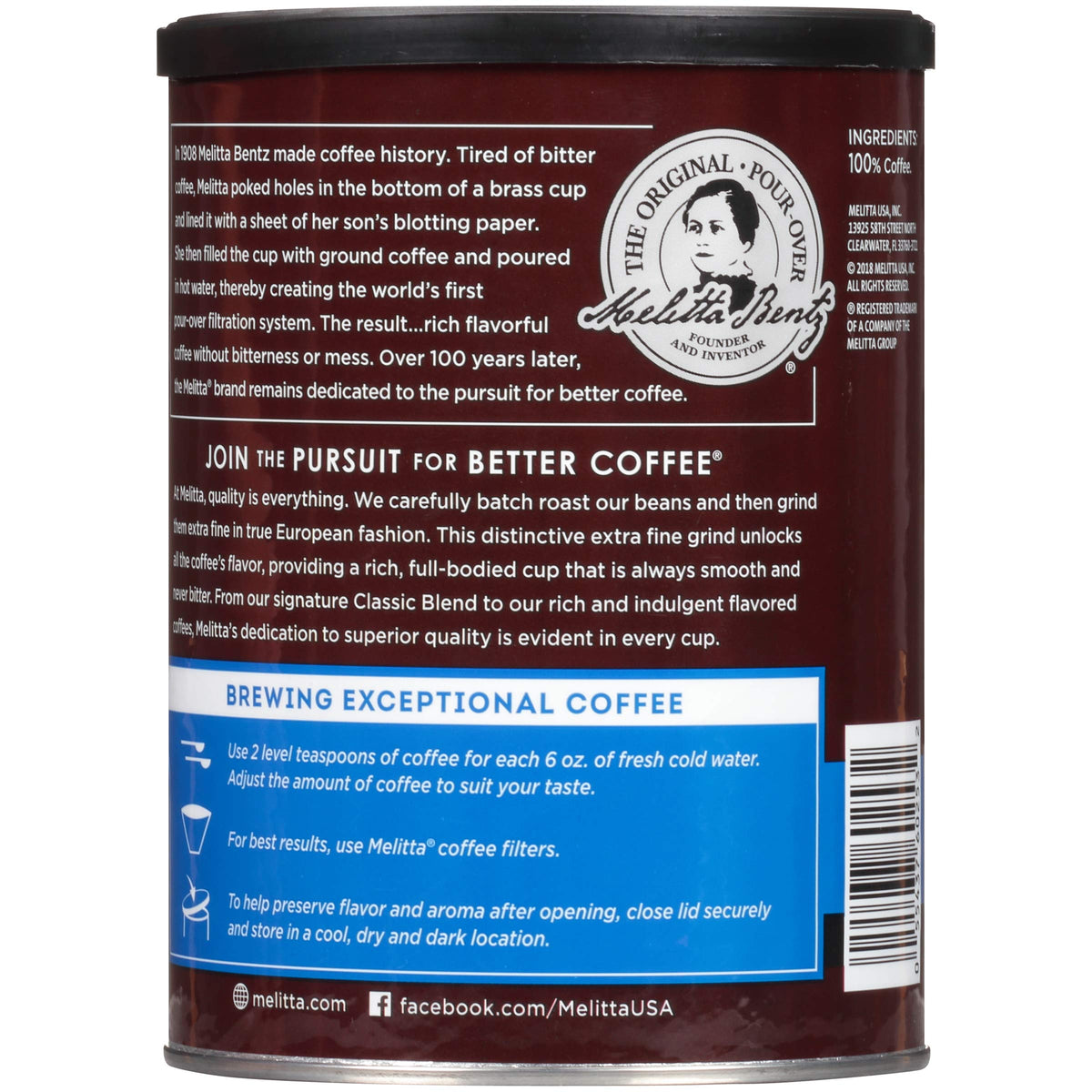 Six-pack Melitta Classic Blend packaging suited for home or office use