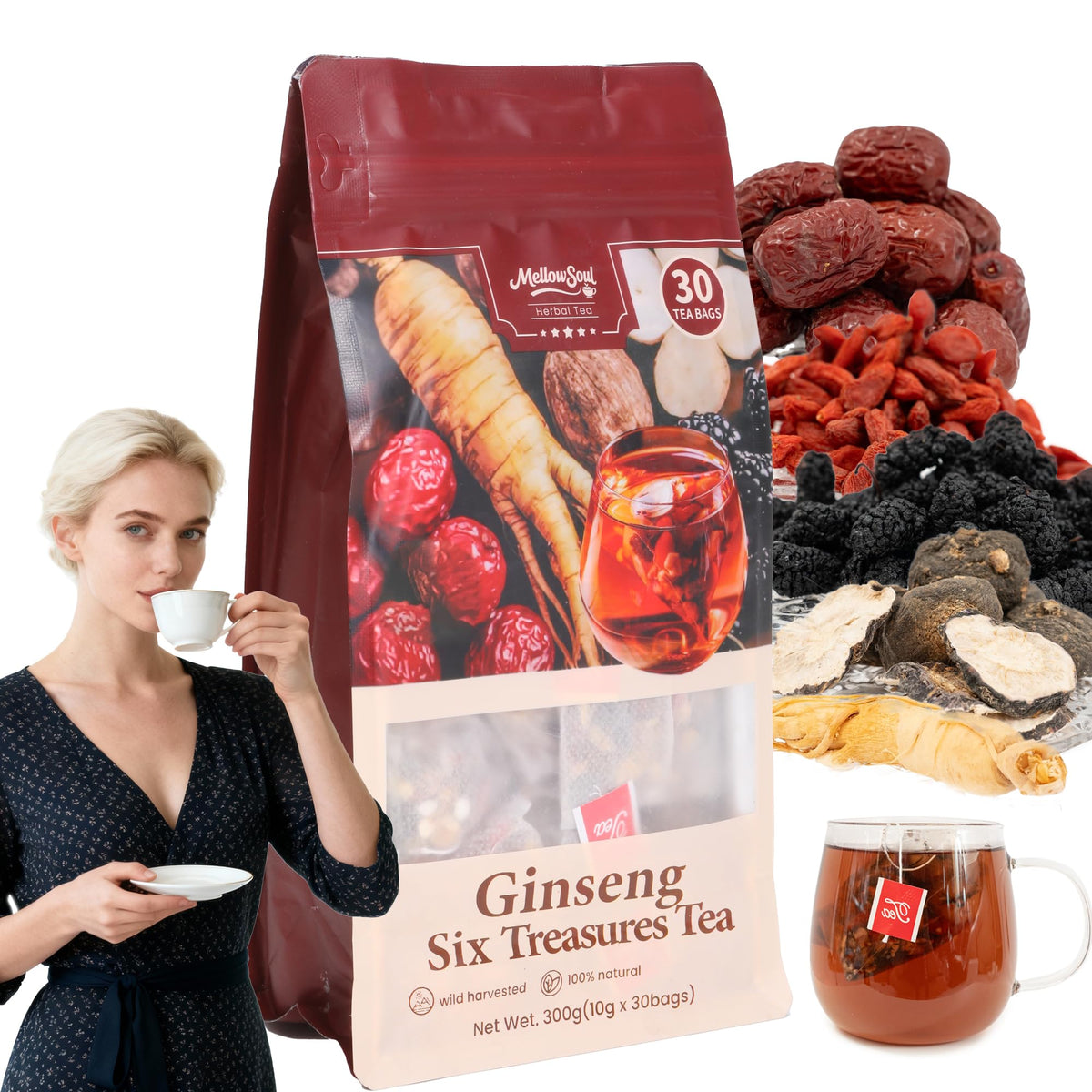 MellowSoul kidney tea bags pack in eco-friendly packaging for daily wellness rituals.