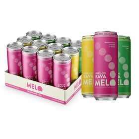 Melo Sparkling Kava Drink variety pack cans ready for refreshing non-alcoholic sipping