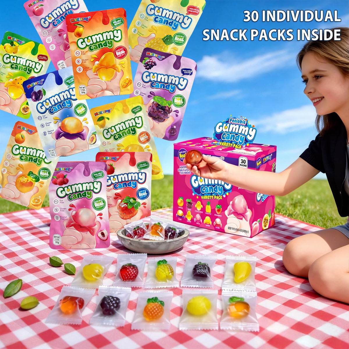 Meltberry Peelable Gummy Lychee: exotic taste in a cheerful bite
