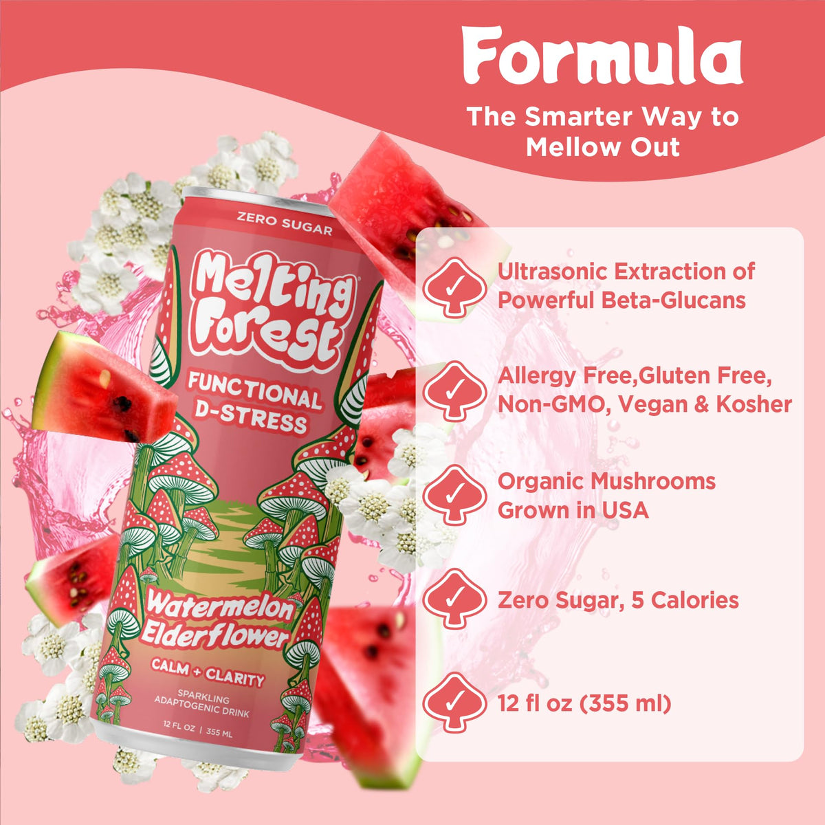 Melting Forest D-Stress bright pour into glass signals easy, on-the-go stress relief.