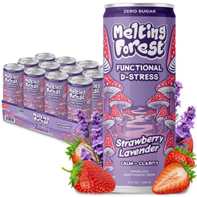 Melting Forest D-Stress strawberry-lavender can for a calming, flavorful break.