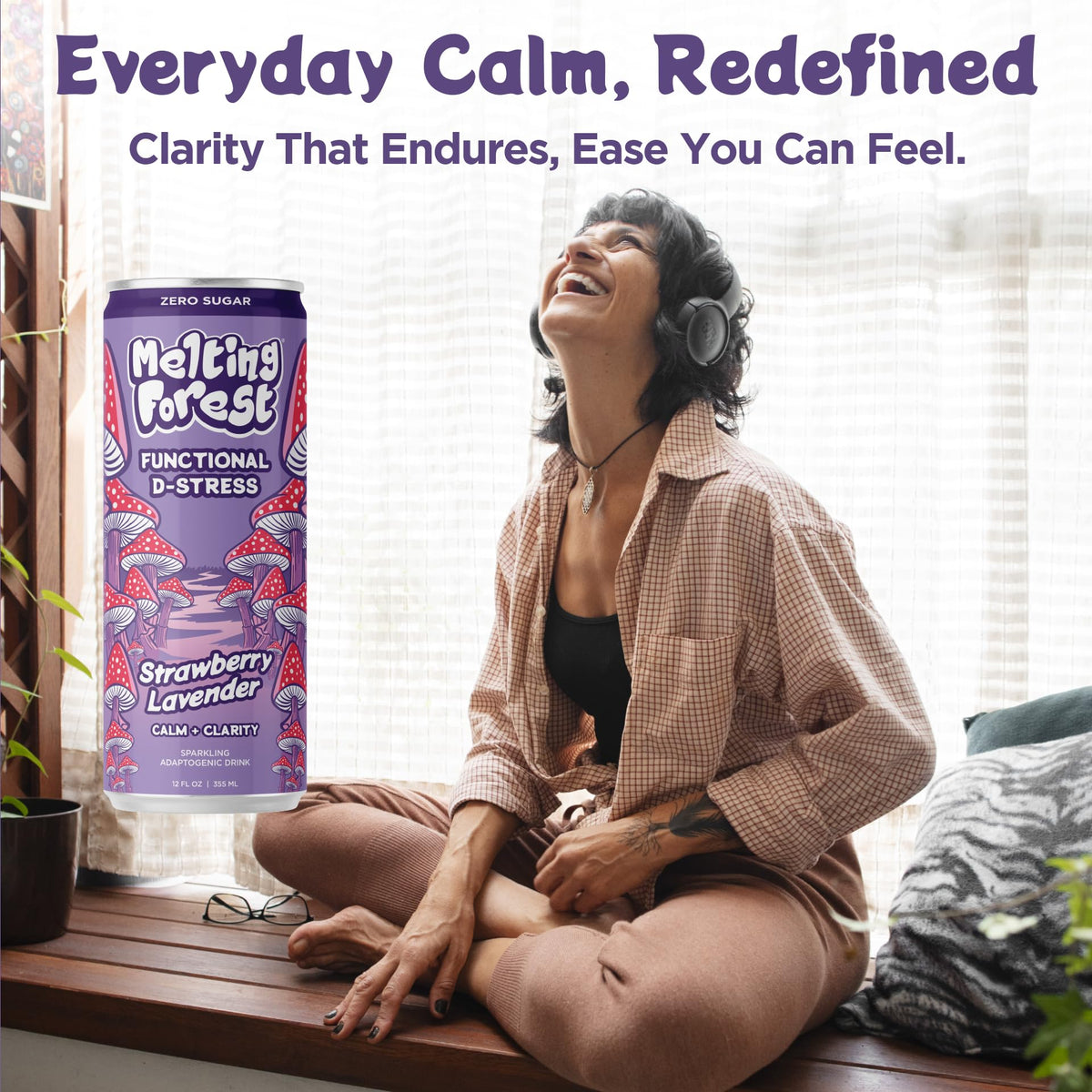 Melting Forest D-Stress zero-sugar can signals light, guilt-free refreshment.
