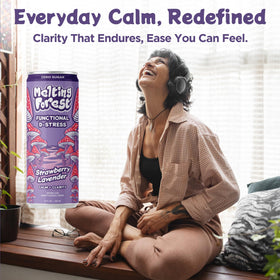 Melting Forest D-Stress zero-sugar can signals light, guilt-free refreshment.