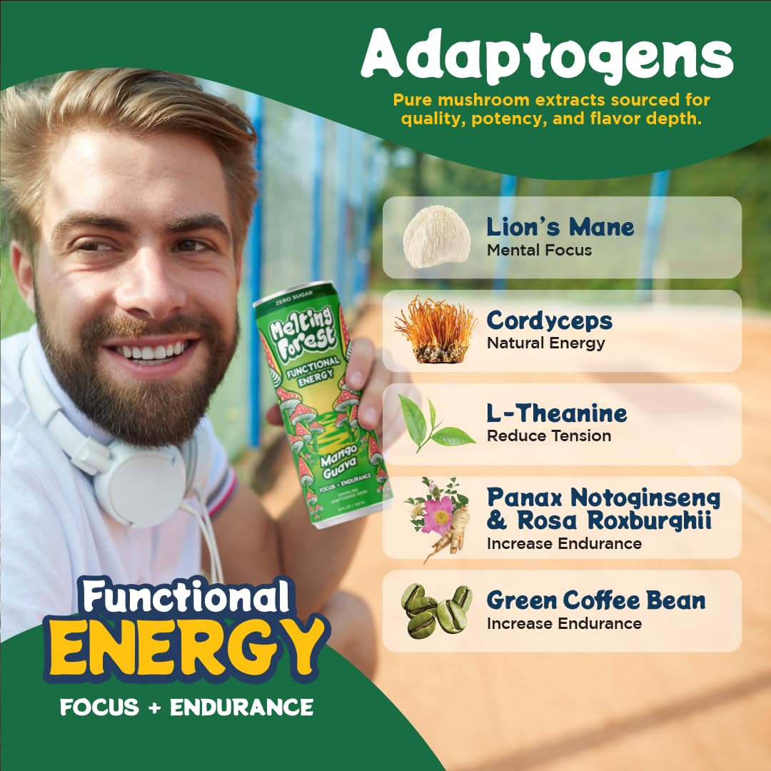 Melting Forest green coffee caffeine boost can for clean energy.