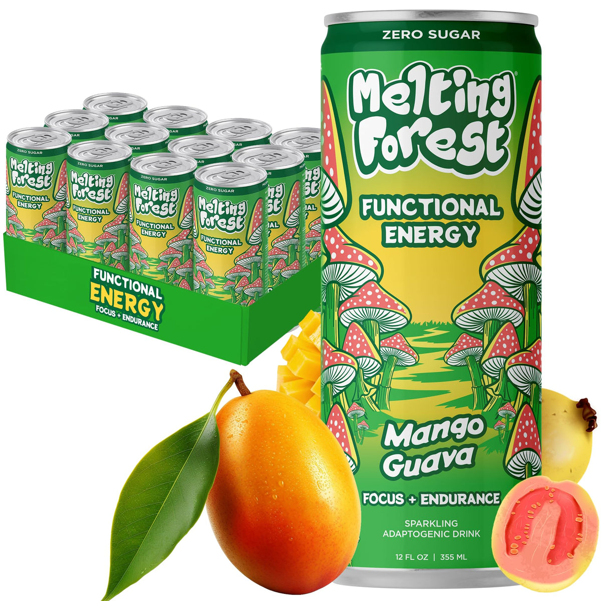 Melting Forest Mango Guava energy drink can with tropical flavor and steady energy.