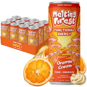 Melting Forest Orange Cream energy can front view for steady daytime focus.