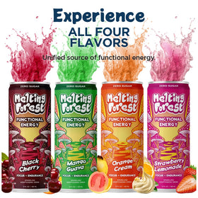 Melting Forest mango guava energy can with tropical aroma and lift.