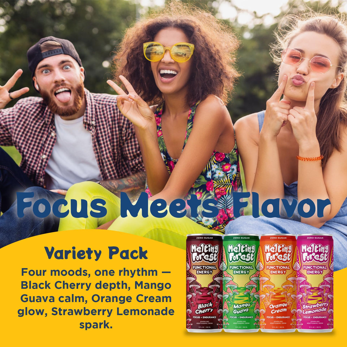 Melting Forest variety pack display shows convenient multi-flavor selection.