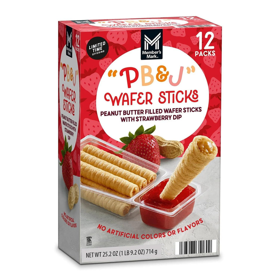 Member's Mark PB&J wafer sticks box ready for sharing at lunch