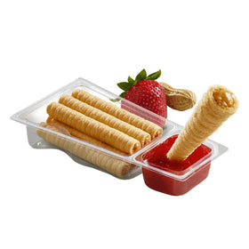 Member's Mark PB&J wafer sticks close-up shows creamy peanut butter center