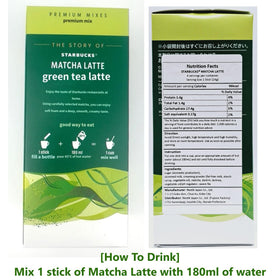 MENBLY Star-bucks Matcha Latte Powder dissolving in water for lighter latte