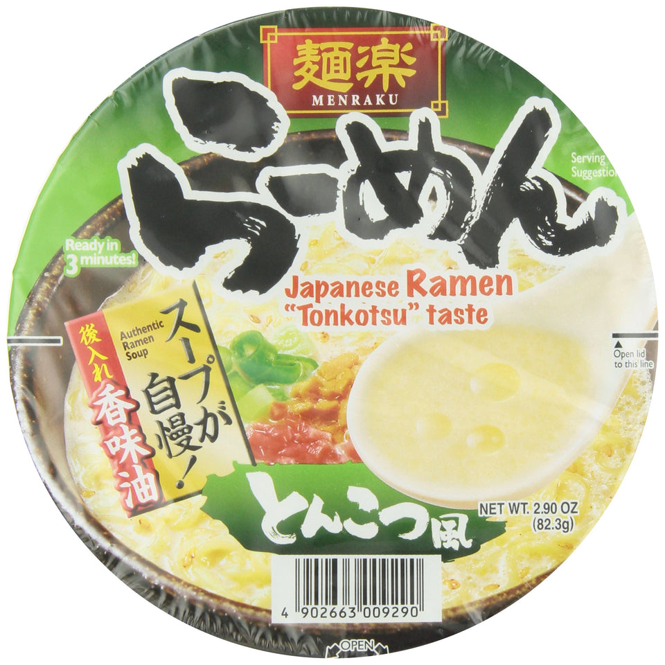 Menraku Tonkotsu ramen pack of 12 for quick, comforting meals.