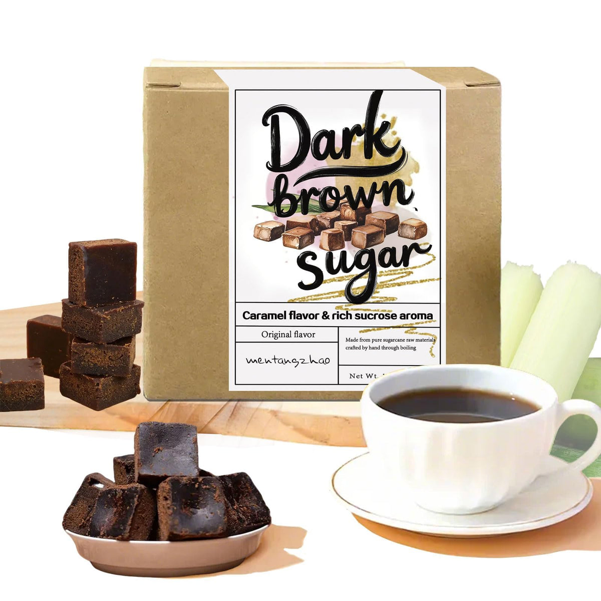 Mentangzhao brown sugar cubes dissolving quickly in hot water for sweet beverages